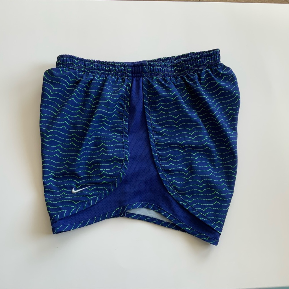 Nike Womens Dri-fit Activewear Running Shorts Sz XS Lined, Key Pocket Blue Green - Picture 2 of 13